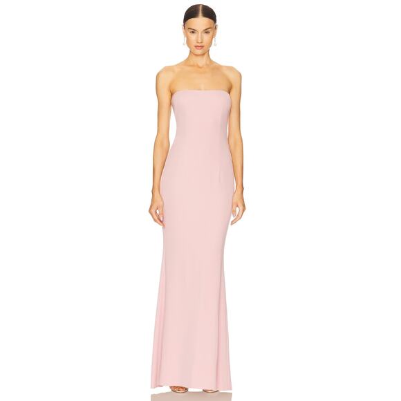 Katie May Mary Kate Gown Maxi Strapless Cutout Draped Formal Party Gala Blush 8 - Picture 2 of 9